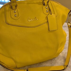 Coach Ashley Satchel Tote Shoulder Yellow, Gardencore, Easter, Spring Vacay